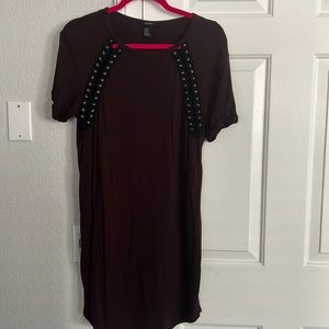 Cute forever 21 maroon t shirt dress